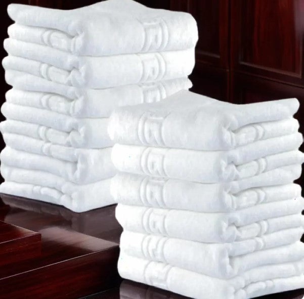 Set 12 Prosoape premium 100% Bumbac Pieptanat 650 g/mp-Alb, 50x90cm