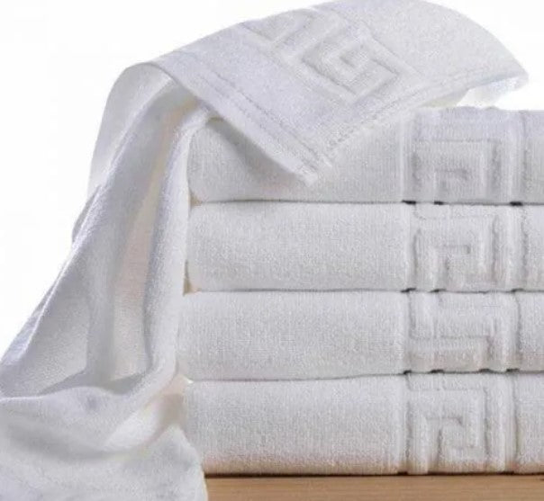 Set 12 Prosoape hoteliere din 100% bumbac pieptanat ,500 g/mp , 50x90cm, model greek border