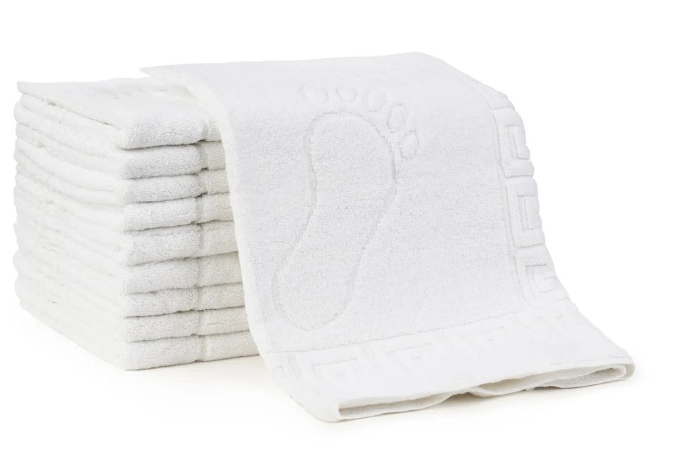 Set 12 Covorase baie 50x70cm 100% bumbac pieptanat 850 gr/mp, model Greek Border