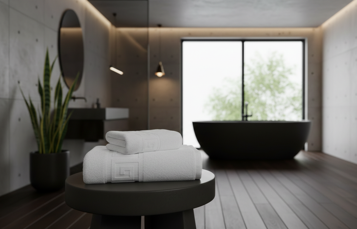 Prosop de baie din bumbac pieptanat 100%