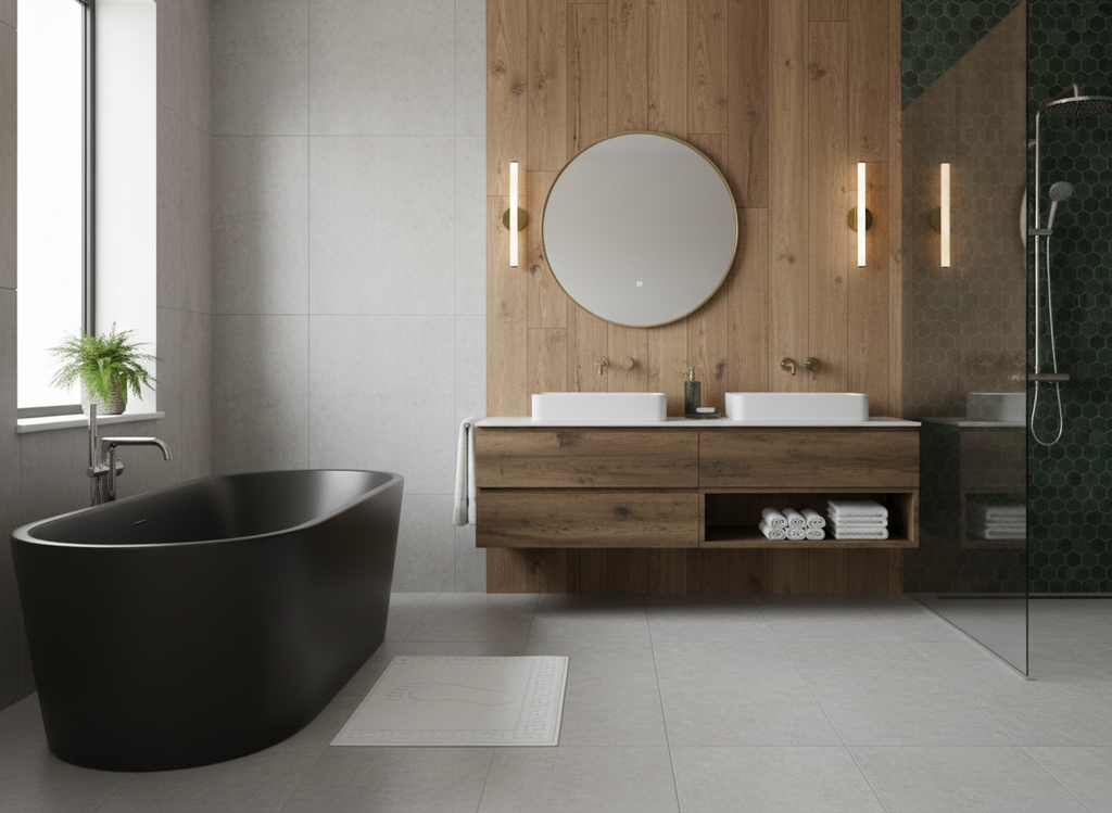 Covoras baie 100% bumbac pieptanat Greek Border