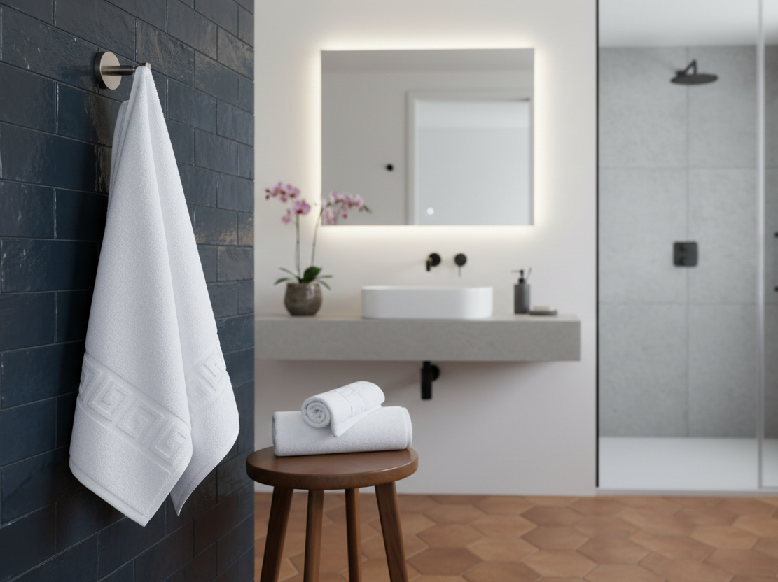 Prosop de baie din bumbac pieptanat 100%