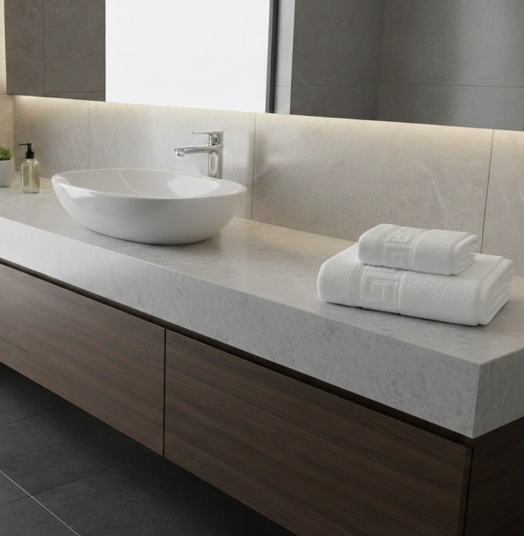 Set family 5 prosoape și covoraș de Baie, Bumbac pieptanat 100%