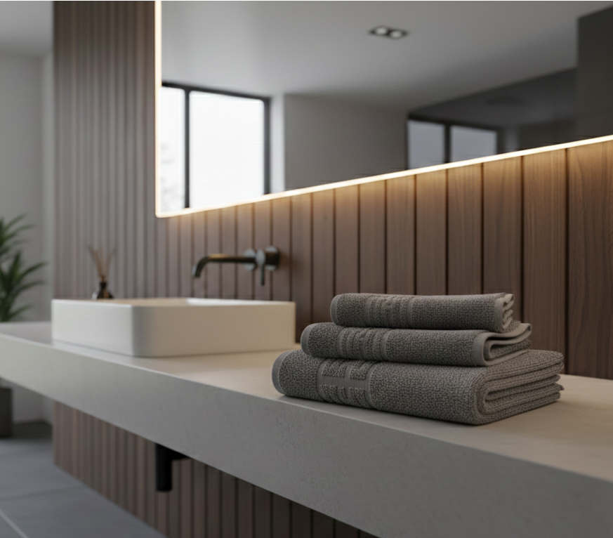 Prosop de baie din bumbac pieptanat 100%