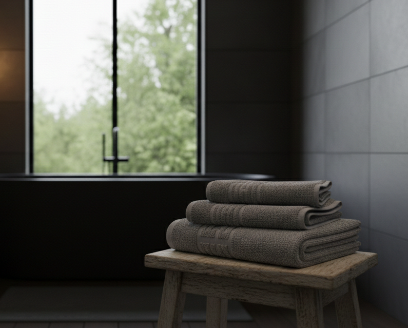 Set family 7 prosoape și covoraș de Baie, Bumbac pieptanat 100%