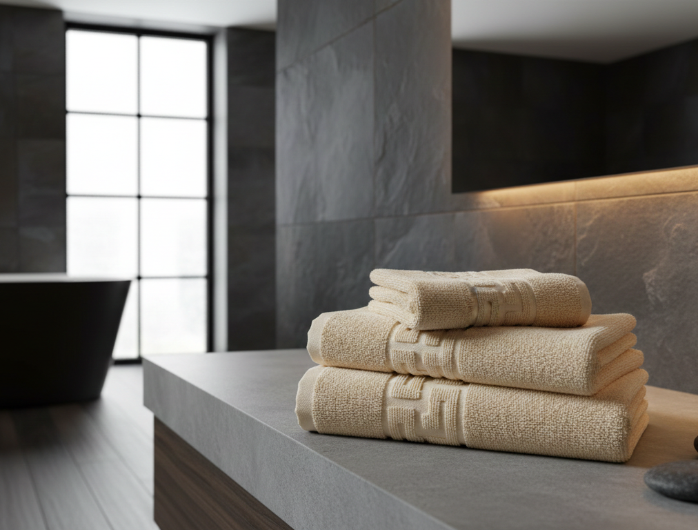 Prosop de baie din bumbac pieptanat 100%